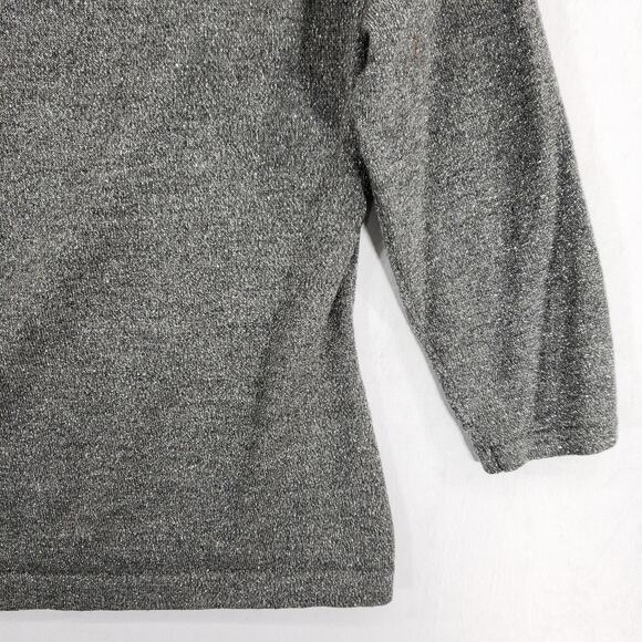 Ann Taylor LOFT Wool Blend Sweater Womens XS Metallic Silver Cowl Neck Pullover - Picture 3 of 6
